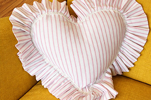 Ruffled Heart Pillow