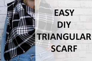 Easy DIY Triangular Plaid Scarf