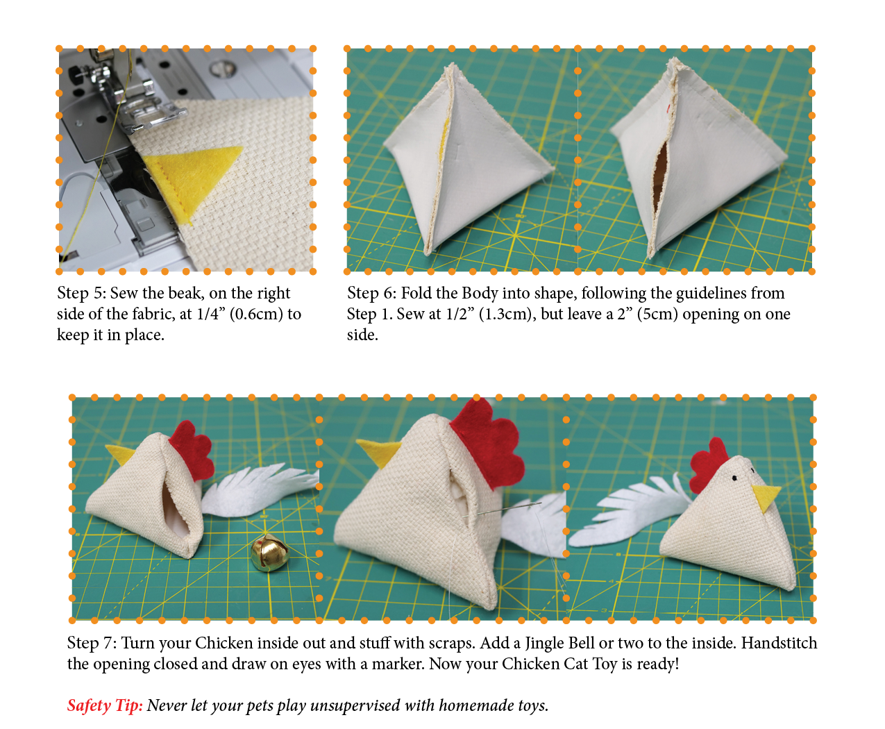 Steps to create your DIY Chicken Cat Toy