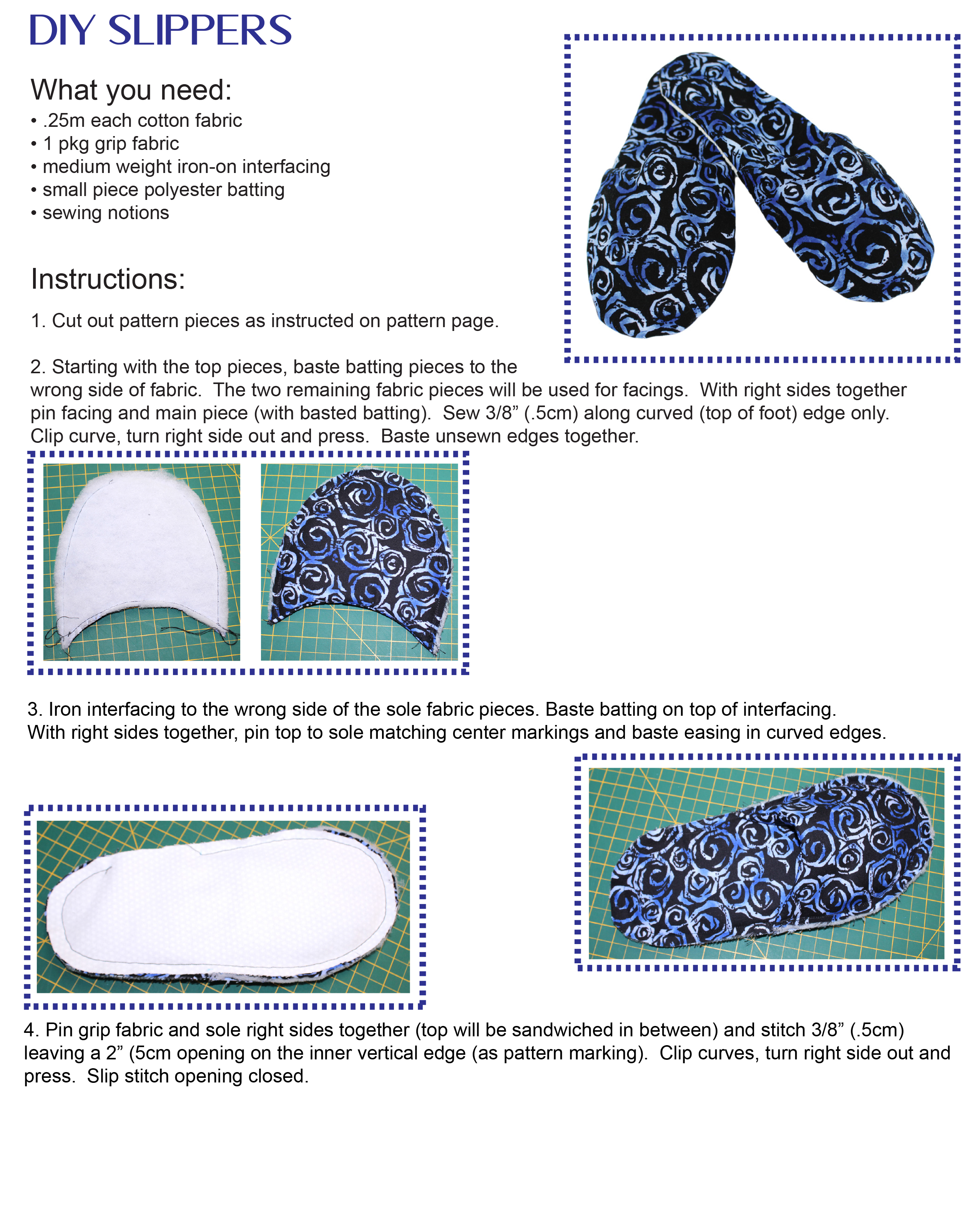 4 steps to create your own slippers