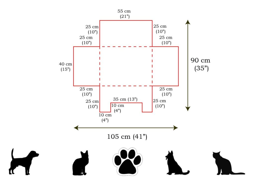 Pet bed measurement diagram