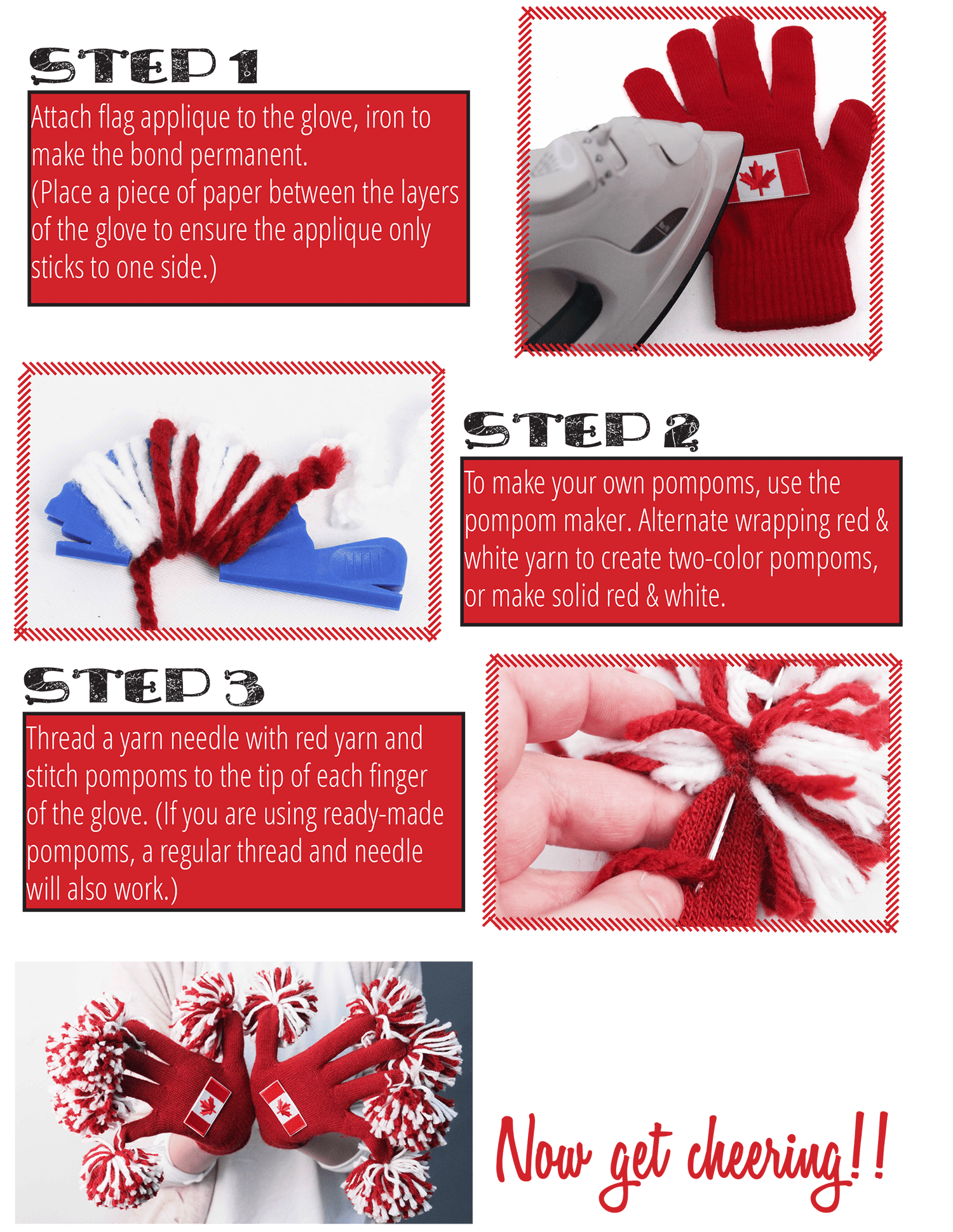 Steps to create your own cheer gloves