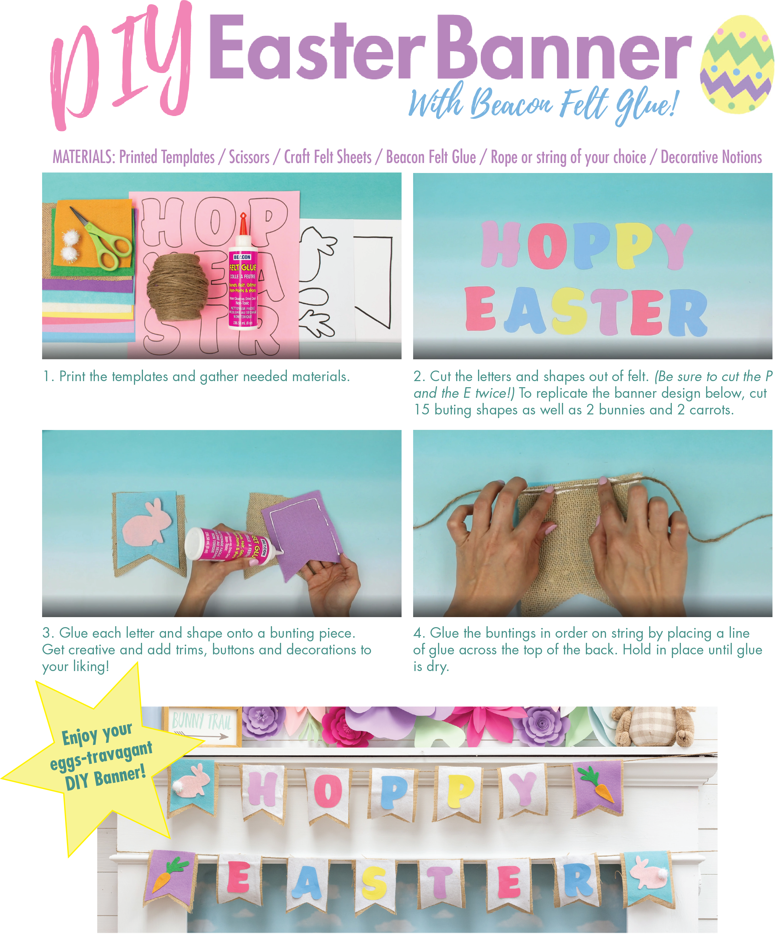 Steps to create your Easter Felt Banner