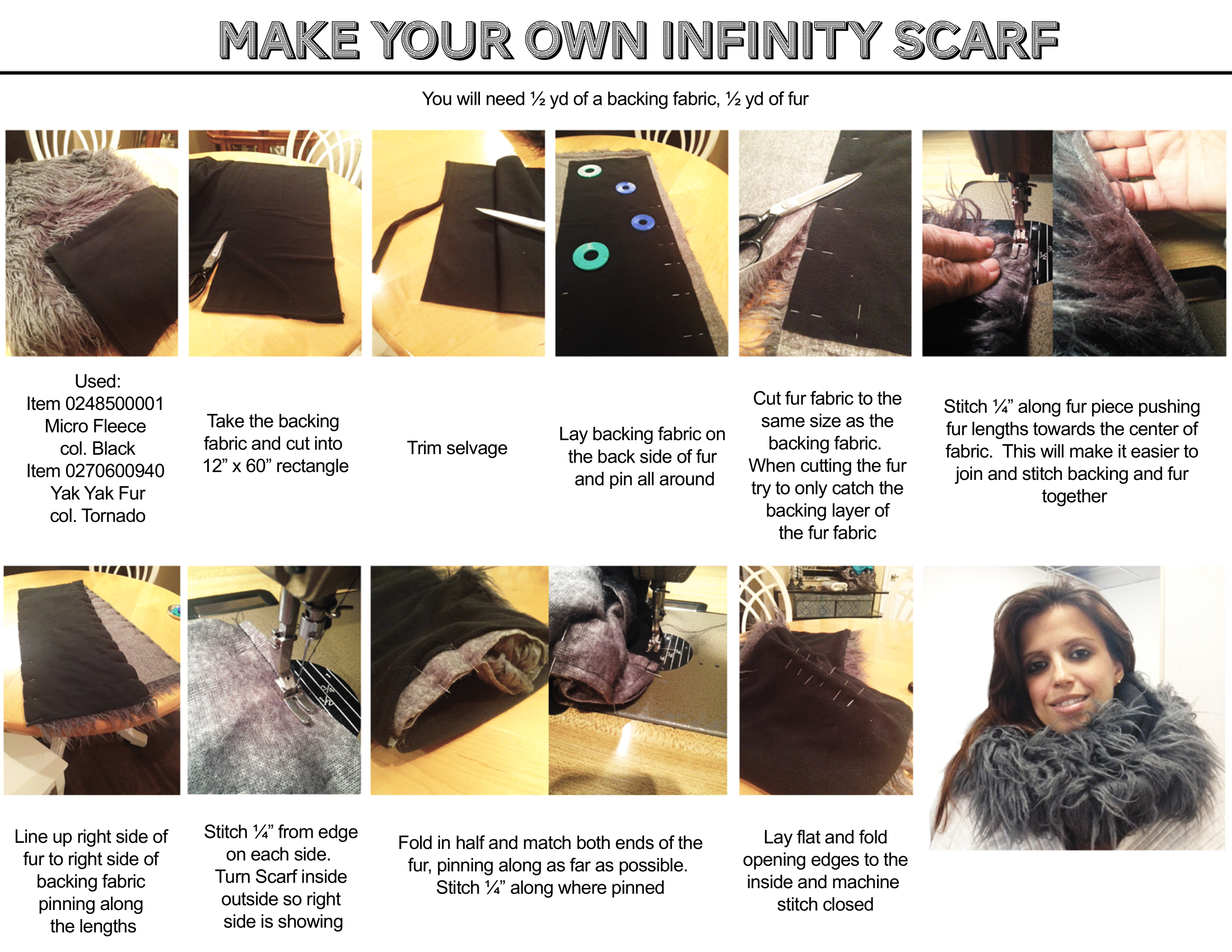 Steps to create your own infinity scarf