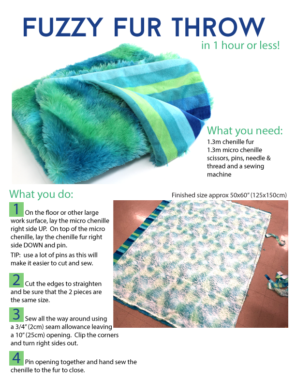 Steps to create your fuzzy throw