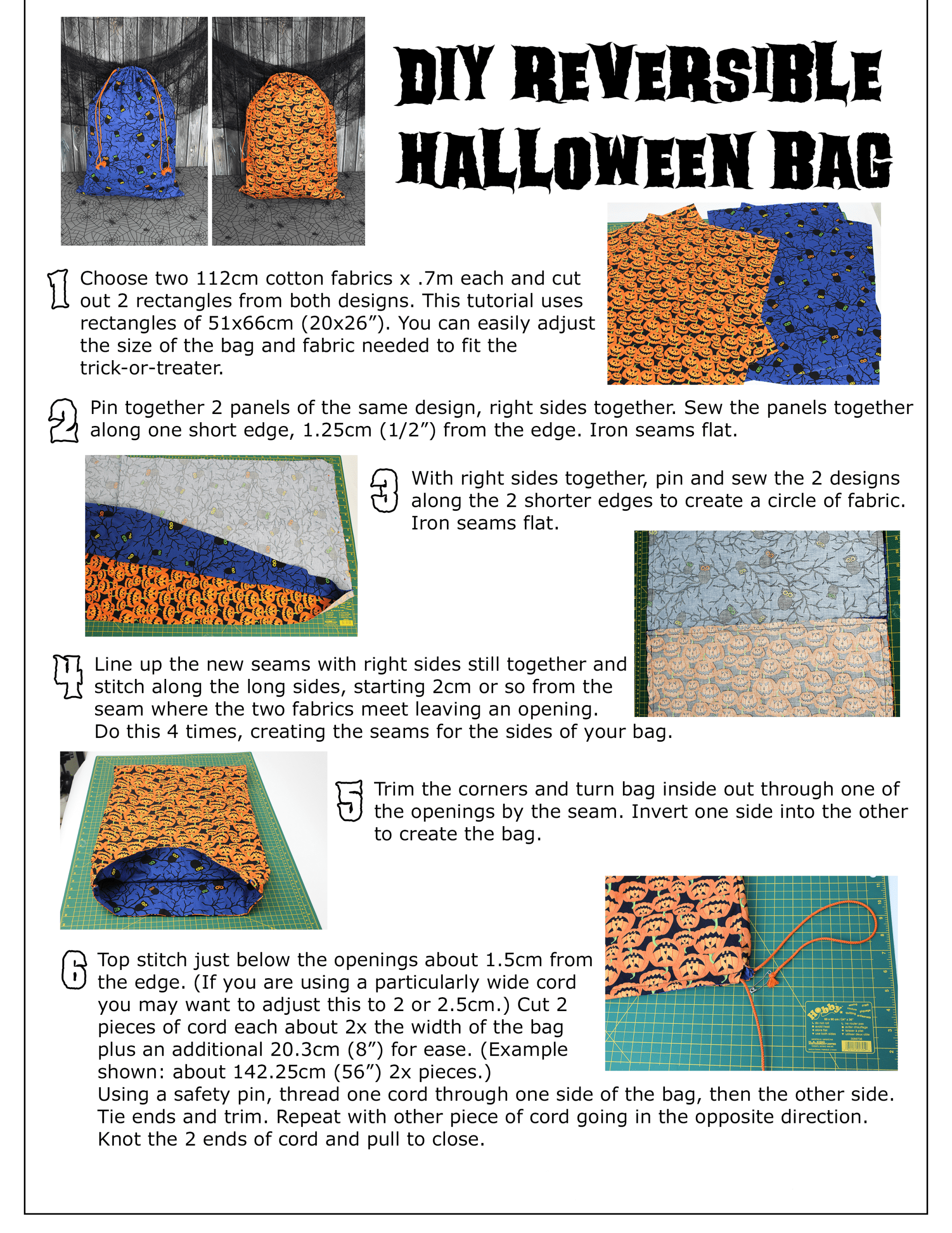 Steps to create your Halloween bags
