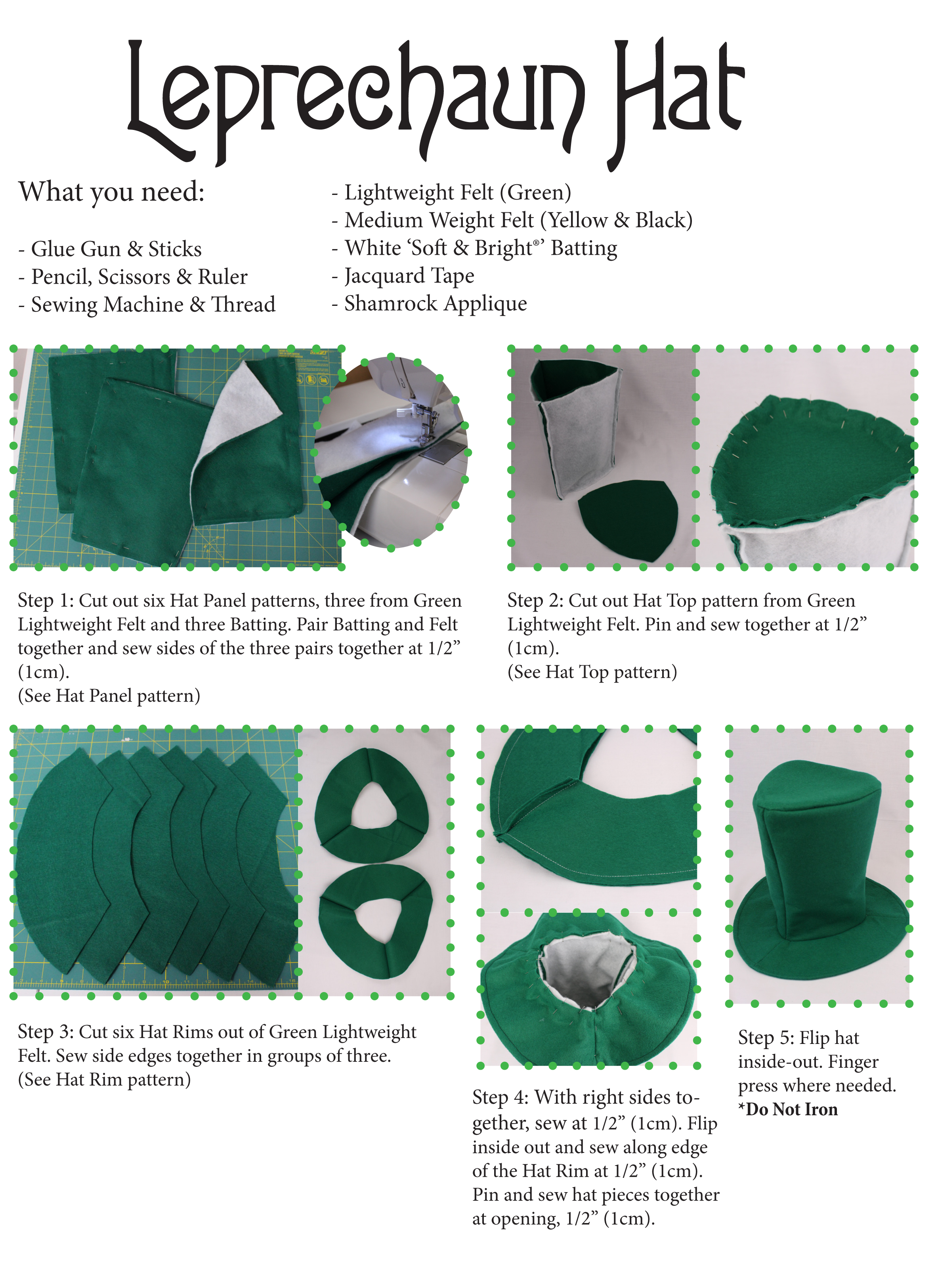 Steps to creating your own Leprechaun Hat for St Patrick's Day