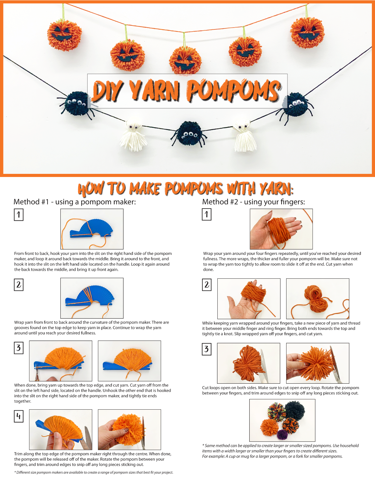 Steps to create your Yarn Pompom Garland