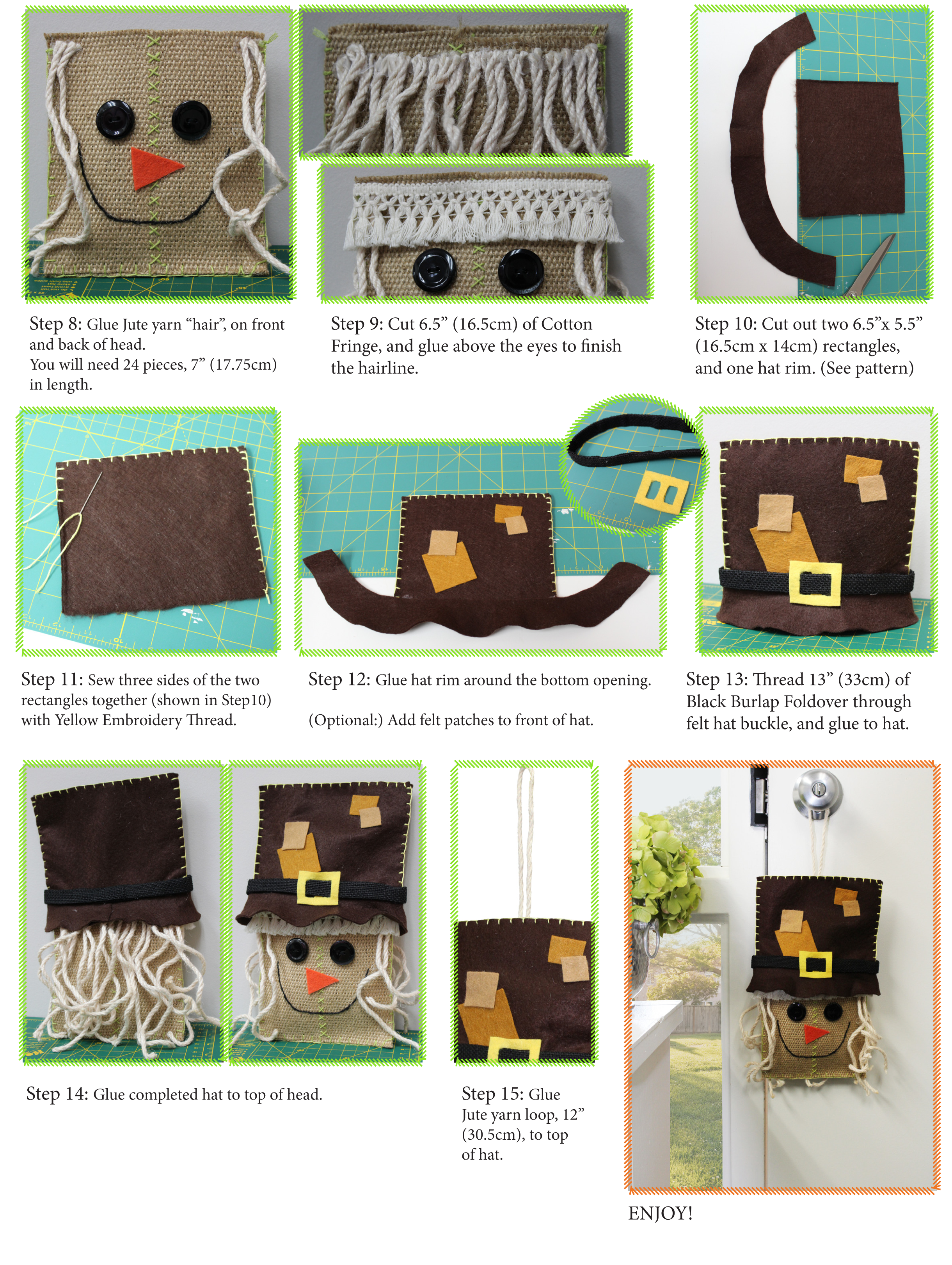 Steps to create your DIY Scarecrow Door Hanger