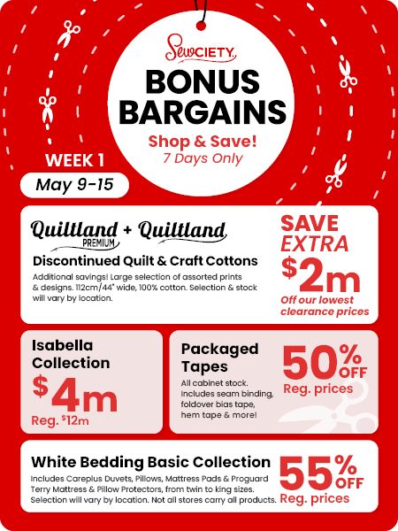 Shop & Save Bonus Bargains May 9-15. Special Deals for 7 days only!