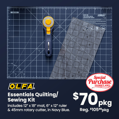 OLFA Essentials Quilting & Sewing Kit. Now $70 per kit.